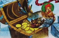 De Kip met de Gouden Eieren - fabel van La Fontaine met plaatjes