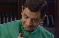 Mr Bean als kapper